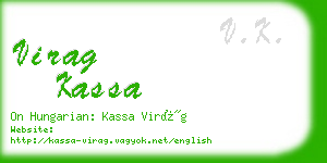 virag kassa business card